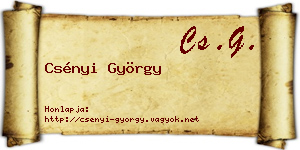 Csényi György névjegykártya