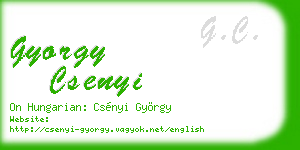 gyorgy csenyi business card