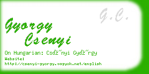 gyorgy csenyi business card